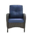 thumbnail image 2 of PARKWELL Patio Cushioned Chairs Set of 2,Outdoor Wicker Patio Furniture Sets,Blue Cushion, 2 of 7