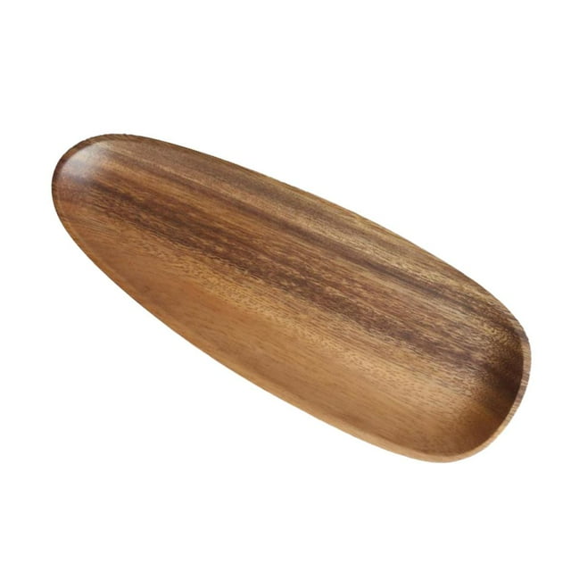 simhoa Plateau en Bois Nourriture Boissons Plateau de Service Assiette Collations Support Bol Long