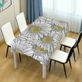 thumbnail image 7 of SKYSONIC Daisy Flower Tablecloth Waterproof Washable Polyester Square Table Cover Durable Tablecloth for Kitchen Dining Table Party Decor (54 X 54 Inch), 7 of 7