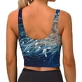 thumbnail image 3 of Vsdgher White Jellyfish Dansing in the Ocean Print Women Sleeveless Athletic Tank Top Built-in Bra Camisole Sports Vest for Yoga Running Fitness Exercise with Removable Pads, 3 of 8