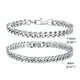 thumbnail image 3 of 2 pulseras para hombre, pulsera con cadena gruesa, cadenas de mano en plata, acero inoxidable, hip hop, rapero, joyería unisex, 3 of 8