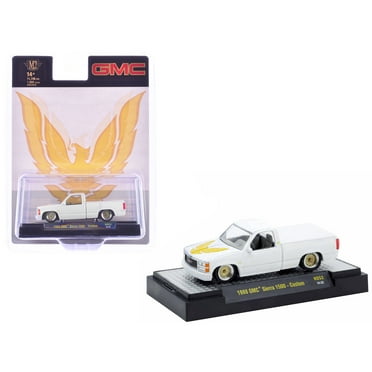 1988 GMC Sierra 1500 Custom Pickup Truck White with Golden Bird on Hood Limited Edition 1/64 Diecast Model Car by M2 Machines