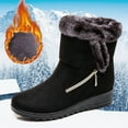 thumbnail image 1 of Invierno nuevas botas de nieve cálidas para mujer zapatos de mujer informales de tacón bajo de gamuza con cadena lateral Wmkox8yii  ghj1651, 1 of 9