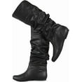 thumbnail image 3 of Women's Knee High Boots Winter Comfy Slip On Riding Boots Ladies Thigh High Flat Wide Mid Calf Boots, 3 of 6