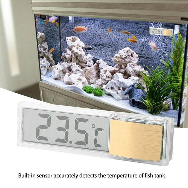LED Digital Fish Tank Aquarium Thermometer Small Size Temperature Measuring Meter Durable Sensor Bright Screen Easy Install Wall Lightweight