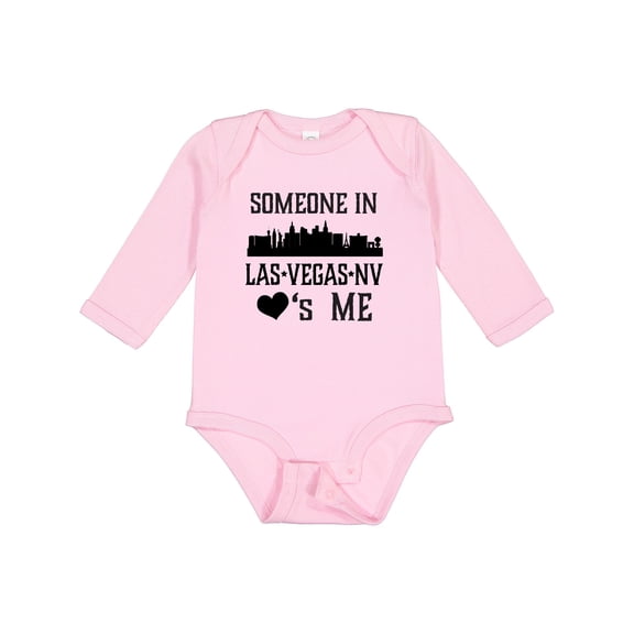 Inktastic Las Vegas Nevada Someone Loves Me Skyline Boys or Girls Long Sleeve Baby Bodysuit