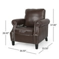 thumbnail image 4 of GDF Studio Burkehaven Contemporary Faux Leather Club Chair with Nailhead Trim, Dark Brown, 4 of 8