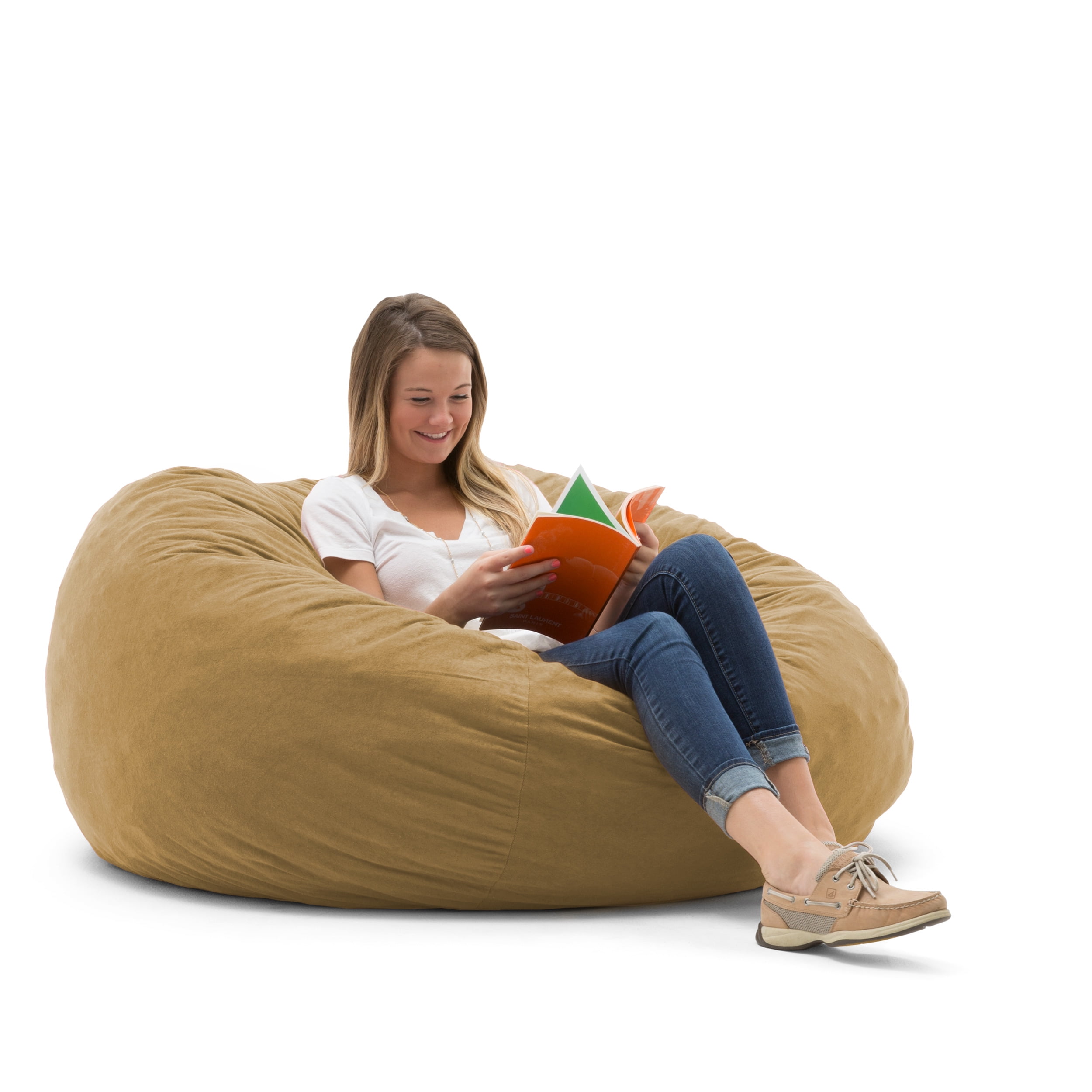 Large 4 Fuf Comfort Suede Bean Bag Chair Multiple Colors