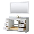 thumbnail image 3 of Wyndham Collection 60" Oval Sink Wood Single Bathroom Vanity in White/Gold, 3 of 5