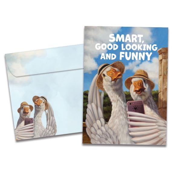 Tree-Free Greetings Anniversary Greeting Card, 5 x 7, Good Looking Ducks (GO69831)