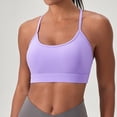 thumbnail image 2 of Smooth Sports Bras For Women Workout Tops Y Back Padded Yoga Bra Basic Wireless Bra,Color:Purple, 2 of 4