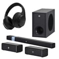 thumbnail image 1 of Combo Home Audio barra de sonido 5.1 con subwoofer inalámbrico STF y Lusso audífonos On Ear inalámbrico BILLBOARD color negro, 1 of 4