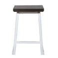 thumbnail image 6 of LumiSource Vintage White Metal, Espresso Bamboo Geo Counter Stool - Set of 2, 6 of 8