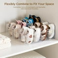 thumbnail image 4 of REJODA-Clear Acrylic Kids Shoe Rack for Closet Organizers and Storage, Small Shoe Rack 4 Sections Toddler Baby Shoe Storage Organizer Stackable Shoe Shelf,Desk File Sorter Book Purse Organizer(2 Pack, 4 of 4