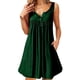 thumbnail image 3 of Vestido de mujer Chaleco con botones plisados ​​Camiseta Vestido sin mangas con bolsillo informal, Verde oscuro, XL Methold AP002060-29, 3 of 6