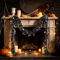 thumbnail image 7 of 9.2Ft Halloween Tinsel Garland with Bat Cutouts, Spooky Metallic Tinsel Vine for Fireplace Mantel, Stair Railing, Wall Backdrop, Haunted House, Indoor Outdoor Halloween Party Home Decor Decorations, 7 of 7