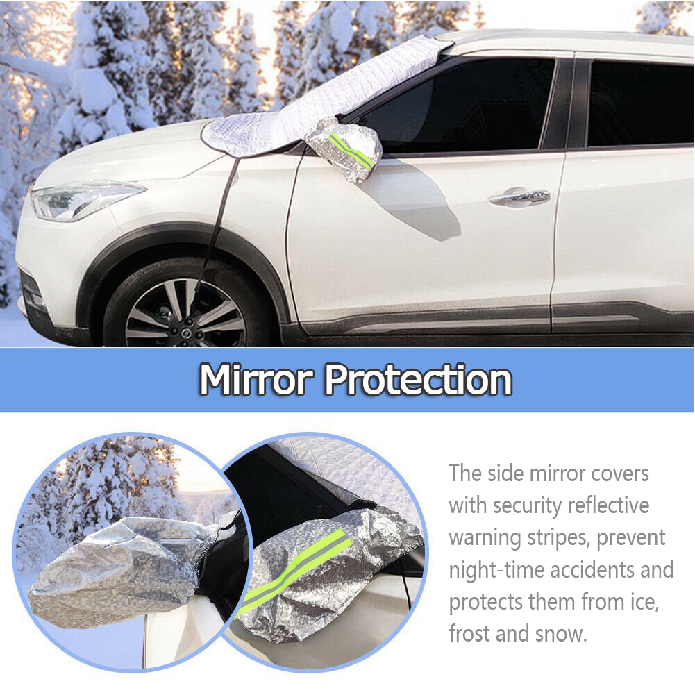 IC ICLOVER Magnetic Car Windshield Snow Cover Thicken Sun Shade Frost Guard Winter  Windshield Snow Ice Cover Car Windshield Protector for Car Trucks Vans and  SUVs Stop Scraping Cute