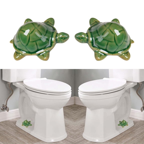 GARENAS Toilet Decoration Decorative Toilet Covers Resin Cute Turtle Covers Toilet Bathroom Decor Easy Installation(Green)