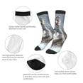 thumbnail image 3 of Zufioo Majestic Snowy Wolf Print Children's Mid-tube Socks, Contrast Color High Elastic Sports Socks - Sweat-absorbent, Warm, Suitable for Children Aged 6-10, 3 of 5