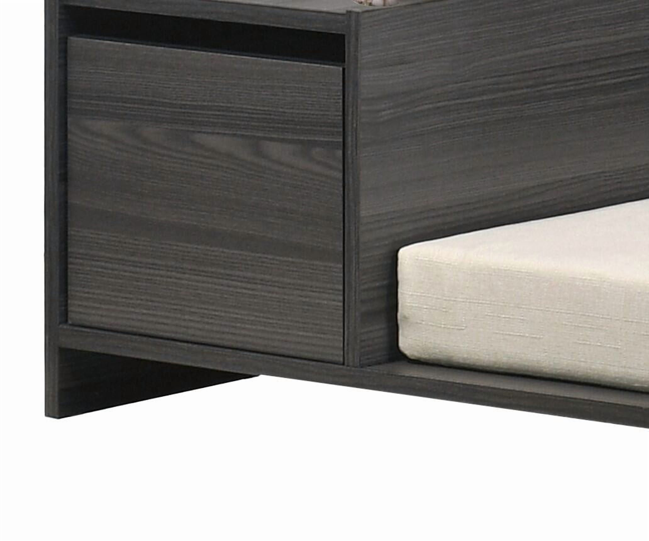 Orthopedic Dog Bed, Esme Ash Gray 47" Wide Modern Comfy Pet Bed with Cushion and Side Storage Compartment, Dark Gray Dog Bed,Particle Board Cat Bed, Pet Supplies Pet Beds & Furniture