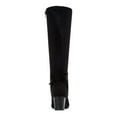 thumbnail image 3 of CHARTER CLUB Womens Black Tie Detail Stretch Almond Toe Block Heel Zip-Up Heeled Boots 8.5, 3 of 4