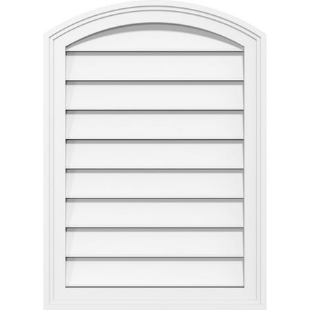

12 W x 16 H Arch Top Surface Mount PVC Gable Vent: Functional w/ 2 W x 1-1/2 P Brickmould Frame