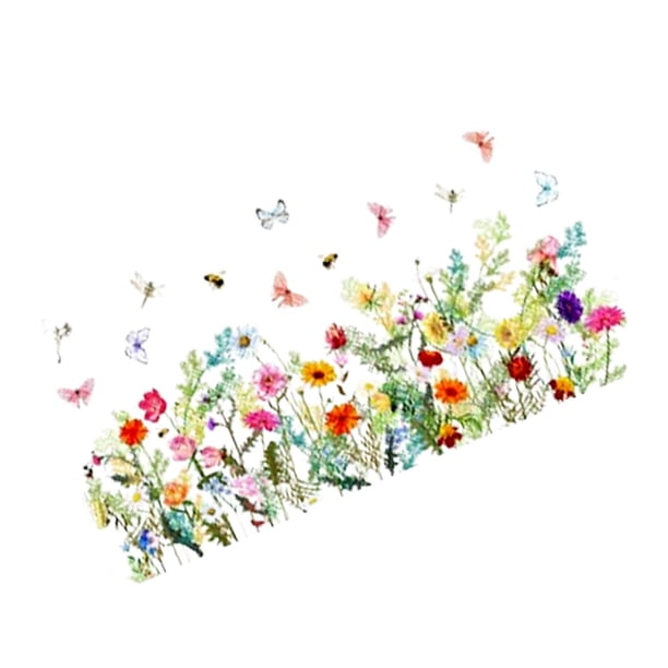 Calcomanías De Pared De Rosa Azul, Calcomanías De Pared De Vinilo Extraible Despegar Y Pegar Arte Floral Para Dormitorio Sala De Estar Aula