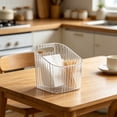 thumbnail image 4 of 1 Pc Storage Organizer Bins Wall Mounted Shower Caddy, Bathroom shelves Stackable Clear Plastic Toothbrush Holder Adhesive Hanging Bin for Bathroom, Kitchen, Cabinet, 3.85x3.77x4.33 Inch, White, 4 of 9