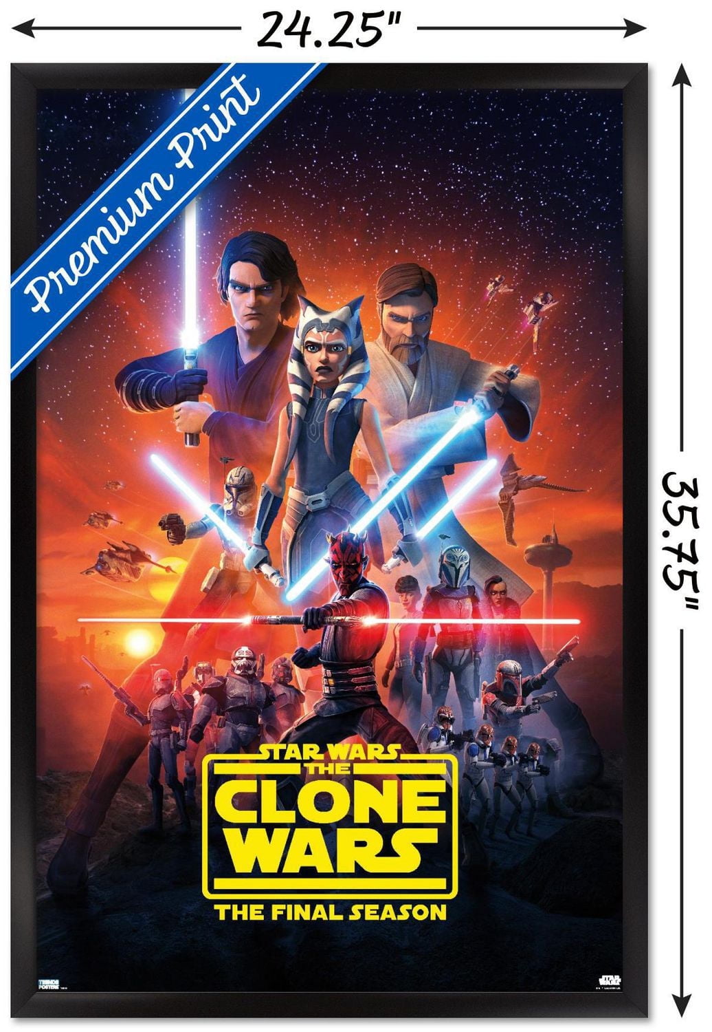 Star Wars: The Clone Wars - Season 7 Key Art Wall Poster with Push Pins