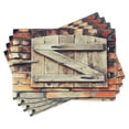 thumbnail image 1 of Ambesonne Wooden Place Mats Set of 4, Natural Red Brick House, Standard Size, Pale Brown, 1 of 6