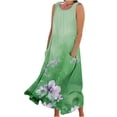 thumbnail image 1 of Birdeem Robe d'Été Aguichant pour Femmes Robe Longue Imprimée Sans Manches et en Lin Col Rond Robe d'Été Longue pour Femmes, 1 of 4