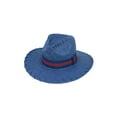 thumbnail image 1 of ChicHeadwear Womens Lala Paper Hat w/ Stitch - Blue, 1 of 2