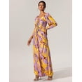 thumbnail image 2 of Vestido largo con estampado floral de diamantes y hombros descubiertos de Tsukko, 2 of 5