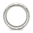 thumbnail image 2 of Diamond2Deal Titanium Faceted Edge Brushed/Polished 8mm Concave Men's Band Size 9, 2 of 6