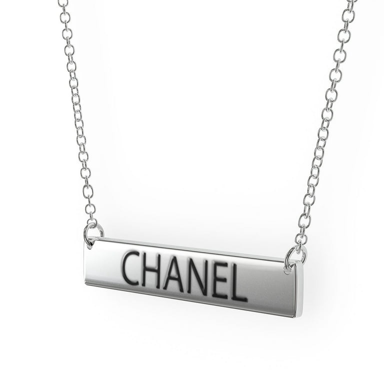 Chanel Women's Bar Pendant Necklace Sterling Sliver 
