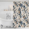 thumbnail image 4 of Blue Spring Floral Waterproof Fabric Shower Curtain,Vintage Botanical Farmhouse Waterproof Fabric Shower Curtain for Bathroom Curtains Bathtubs Hotel Shower Curtains with 12 Hooks Extra Long 72x84, 4 of 8