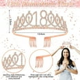 thumbnail image 2 of YANSION 18th Black Rose Gold Birthday Decorations Women, 18th Birthday Crown and Birthday Sash, Birthday Tiara Crown, 18th Birthday Cupcake Topper Confetti Balloons Party Accessories Decorations Girls, 2 of 8