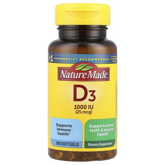 Nature Made Vitamin D3 - 1,000 IU - 100 Liquid Softgels