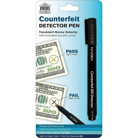 Nadex Counterfeit Pen, Easy Swipe - Gold for Real, Black for Fake, Detect Counterfeit Bills (1 Pack)