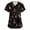Black, variant on Halloween Scrub Top Women V Neck Witch Print Nurse Work Shirts with Functional Pockets, M