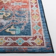 thumbnail image 4 of SAFAVIEH Tucson Melvin Traditional Machine Washable Area Rug, 6' x 6' Square, Blue/Rust, 4 of 9