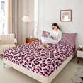 thumbnail image 4 of Manfei Abstract Geometric 4pcs Bed Sheets,Animal Print King Sheets,Animal Leopard Super Cozy Sheet Set,Wildlife Room Decor, 4 of 7