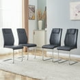 thumbnail image 2 of Set of 8 Modern Dining Chairs, Black PU Faux Leather Padded Seat with Metal Legs for Dining Room, 2 of 10