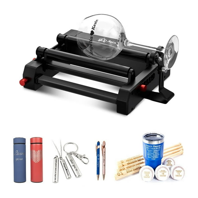 AlgoLaser Graveur Laser Rouleau Rotatif, Module Rotatif Axe Y, 7 Diamètres de Réglage, Attache Rotative Laser 360° pour Graver des Objets Cylindriques