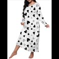 thumbnail image 1 of Camisón de Larga para Mujer, Estampado, Camiseta, Vestido de Dormir Amor Negro 5XL, 1 of 3