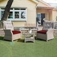 thumbnail image 3 of Peace Nest 17" x 16" Red Solid Print Square Chair Outdoor Seating Cushion, Waterproof Patio Furniture Cushions, Set of 4, 3 of 7