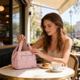 thumbnail image 4 of Bolsa Tote Casual de Gran Capacidad para Mujer con bolsillo frontal con cremallera, tela ligera, adecuada para trabajo, compras, viajes y uso diario., 4 of 6