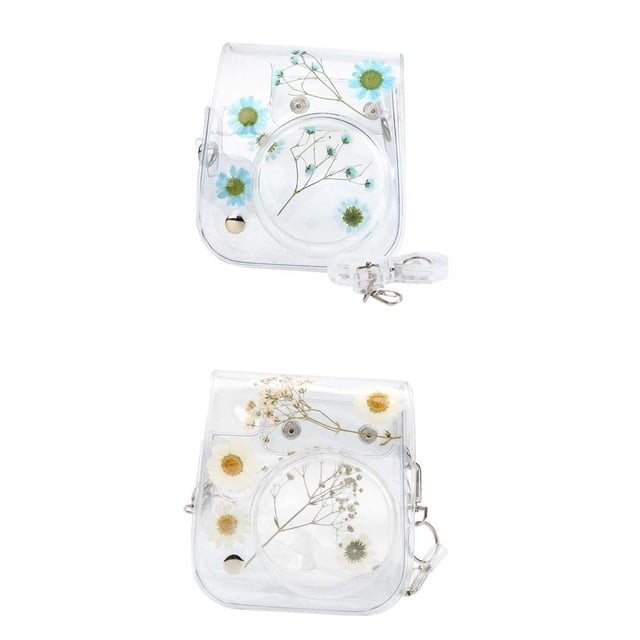 Camera Case Portable PVC Material/ Adjustable Strap 11 9 8 Blanco azul shamjiam Funda de cámara
