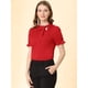 thumbnail image 3 of Top Elegante De BluDe ManCorDe OficiDe Las Camisas Del Cuello De PajariDe Las Mujeres Rojo L, 3 of 6