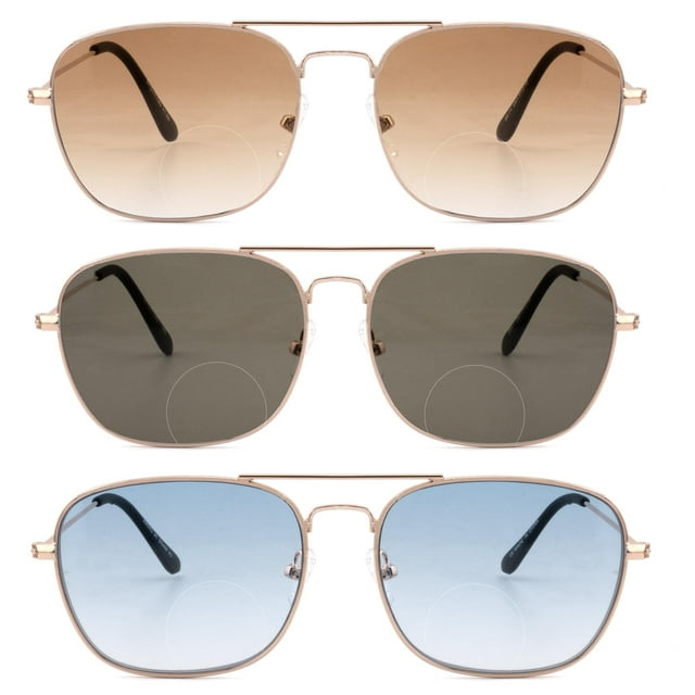 Gafas de Sol Bifocales para Leer FEIVSN Aviador para Hombres y Mujeres